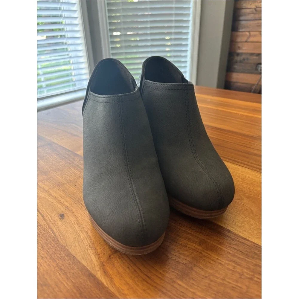 Dr Scholl’s Black Charcoal Harlow Wedge Booties Size 10